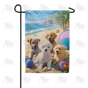 America Forever Beach Puppies Garden Flag