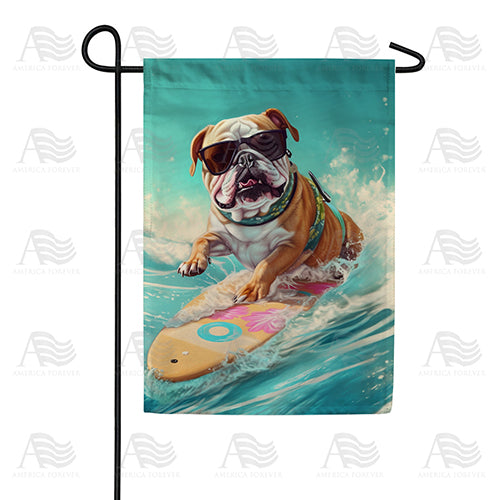 America Forever Surfing Dog Garden Flag
