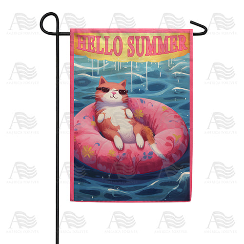 America Forever Cat Napping In Float Garden Flag