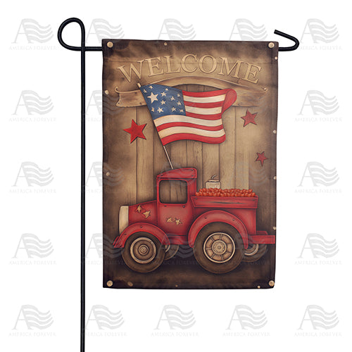 America Forever Primitive Pickup Welcome Garden Flag