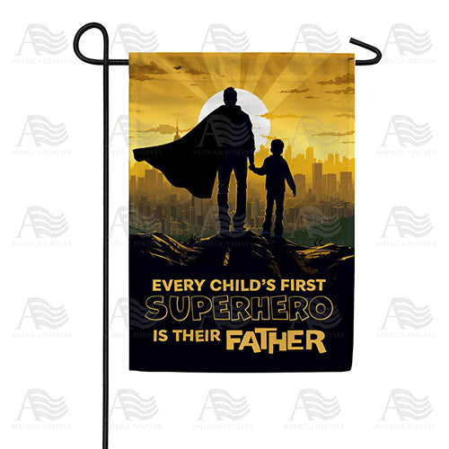 America Forever My Superhero Father Garden Flag