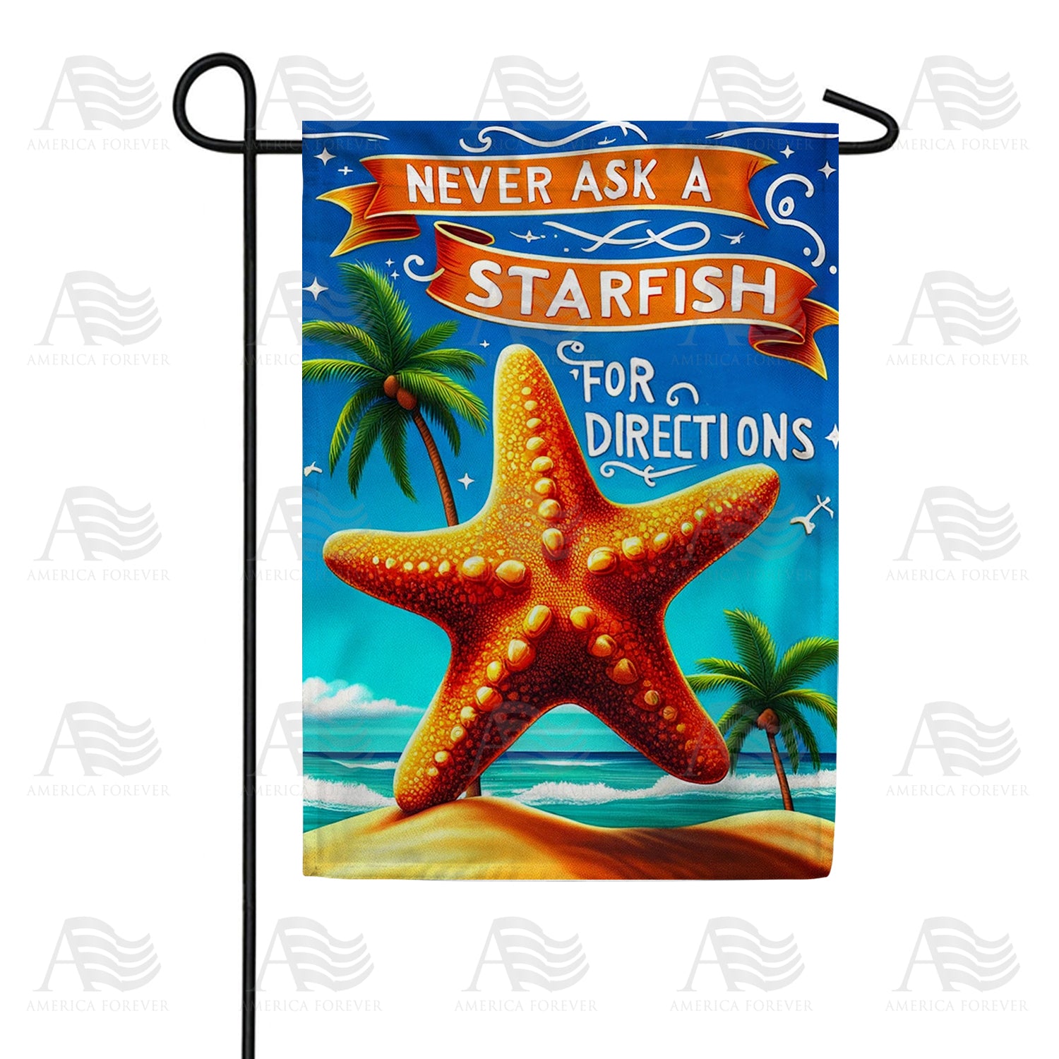 America Forever Humorous Starfish Garden Flag