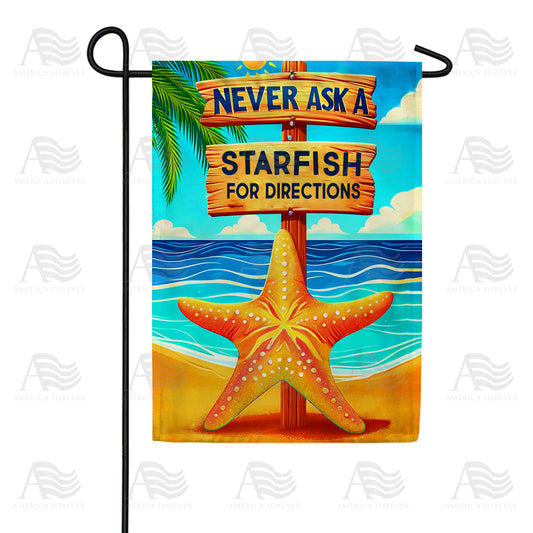 America Forever Comical Starfish Beach Advice Garden Flag