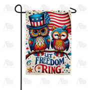 Patriotic Owls Duo Garden Flag