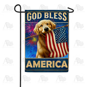 Patriotic Canine Salute Garden Flag