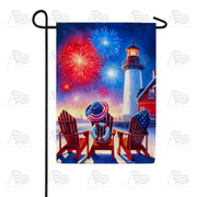 Seaside Fireworks Serenity Garden Flag