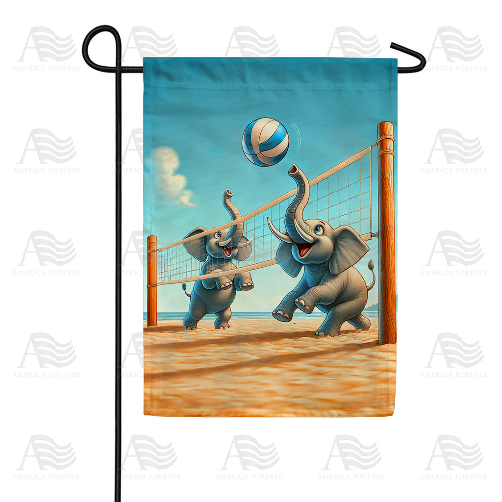 Elephant Volleyball Garden Flag