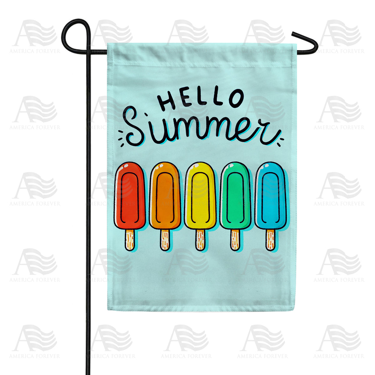 America Forever Hello Summer Popsicle Garden Flag