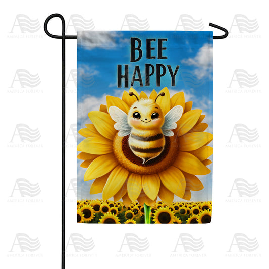 America Forever Bee Happy Sunflower Garden Flag