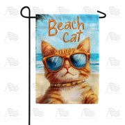 America Forever Beach Cat Orange Tabby Sunglasses Garden Flag