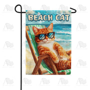America Forever Beach Cat Orange Tabby Beach Chair Garden Flag