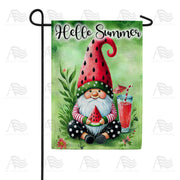 America Forever Hello Summer Watermelon Gnome Garden Flag