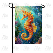 America Forever Golden Seahorse Underwater Ocean Garden Flag