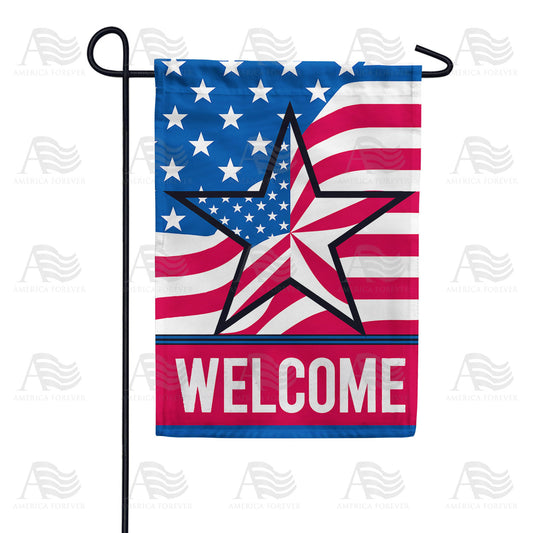 America Forever Welcome Patriotic Star Garden Flag
