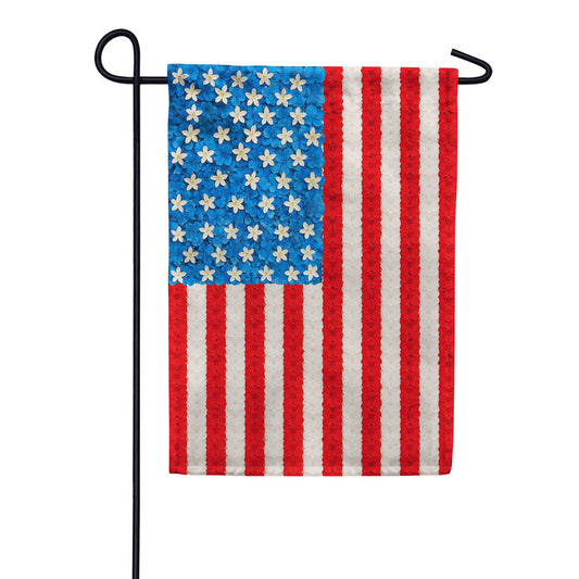 America Forever Floral Petals Flag Garden Flag