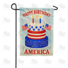 Happy Birthday America Cake Double Sided Garden Flag