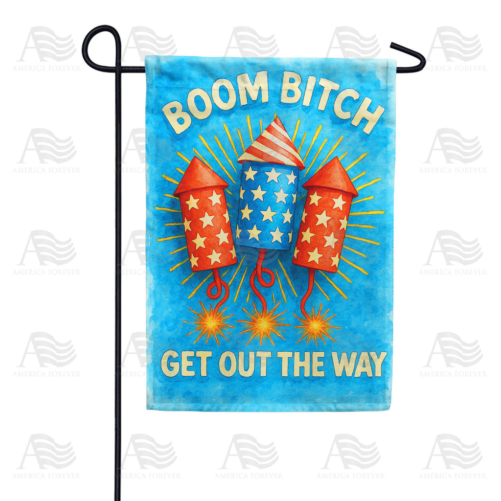 Patriotic Fireworks Humor Double Sided Garden Flag