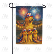 America Forever Golden Retriever Fireworks Garden Flag