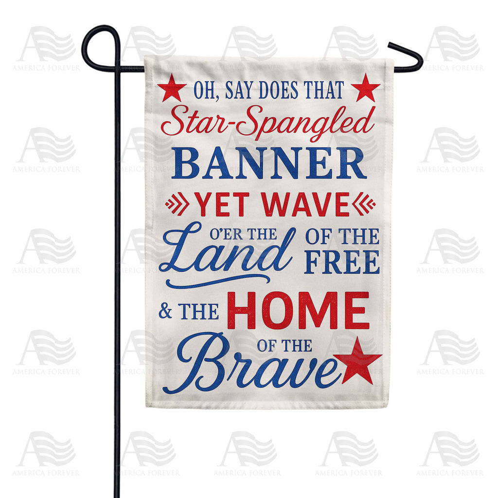 Star-Spangled Banner Lyrics Double Sided Garden Flag
