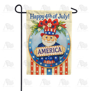 America Forever Happy 4th of July Gnome Garden Flag