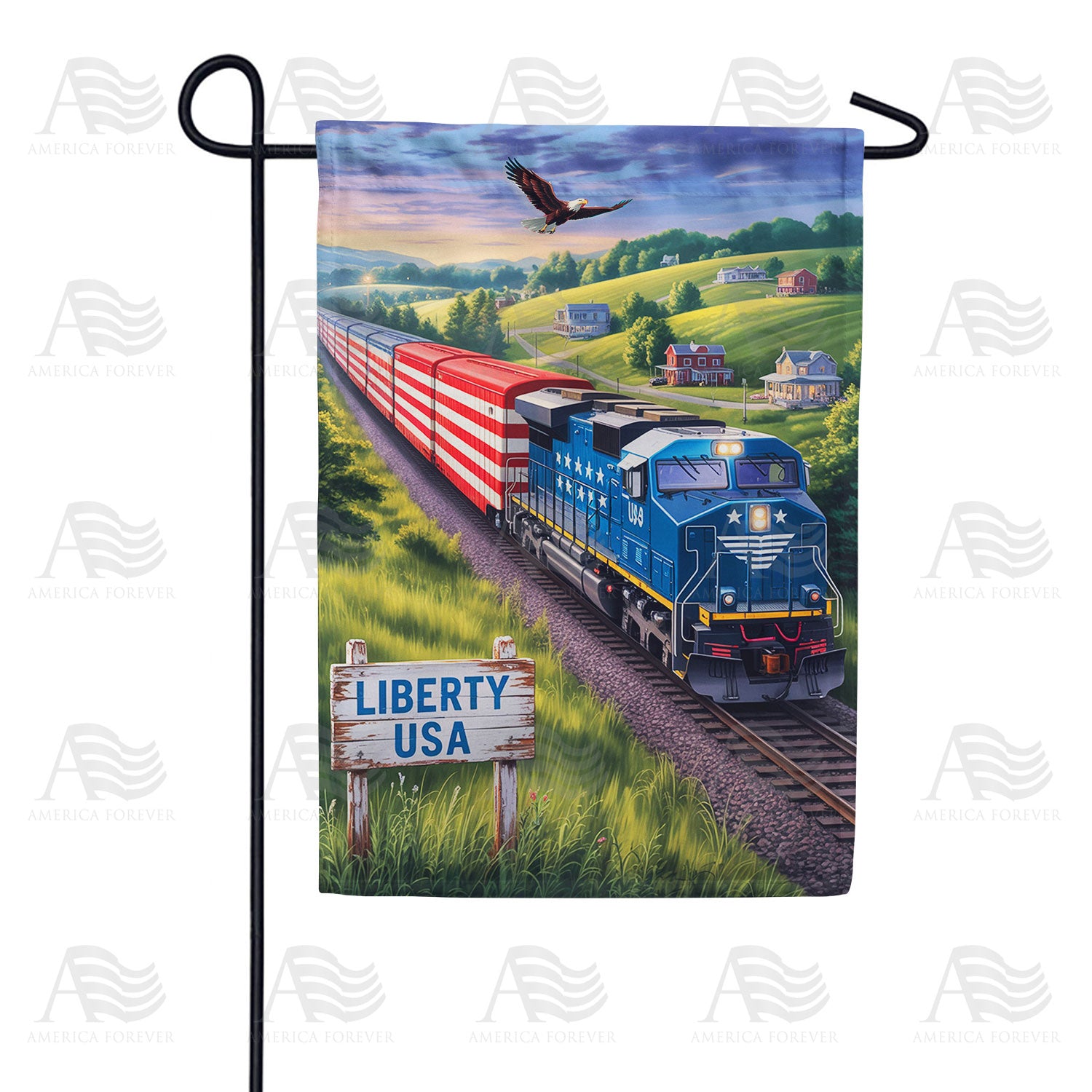 America Forever Liberty USA Train Garden Flag