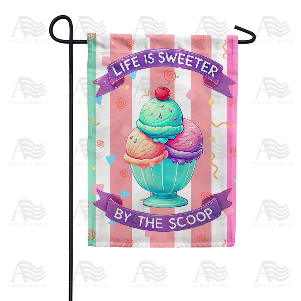 America Forever Life is Sweeter Ice Cream Garden Flag