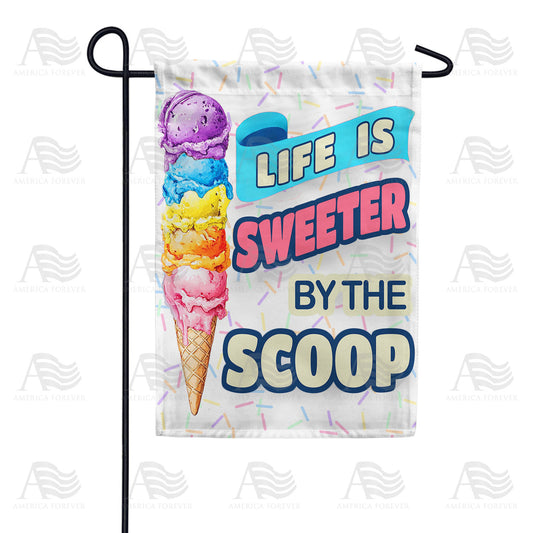 America Forever Life is Sweeter Rainbow Cone Garden Flag