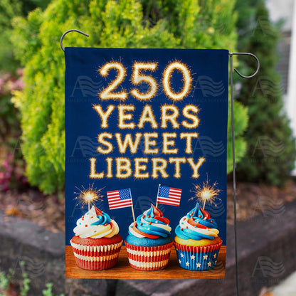 America Forever 250 Years Sweet Liberty Cupcakes Garden Flag