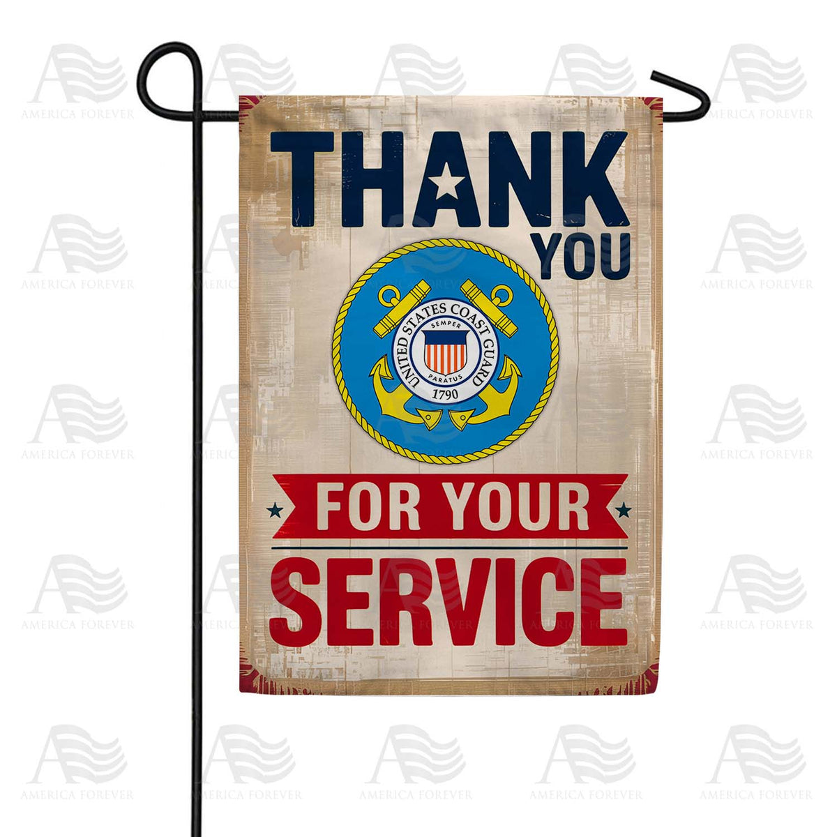 Thank You Coast Guard Service Garden Flag