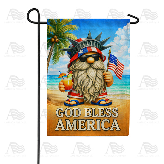 God Bless America Gnome Double Sided Garden Flag - 12.5" x 18"