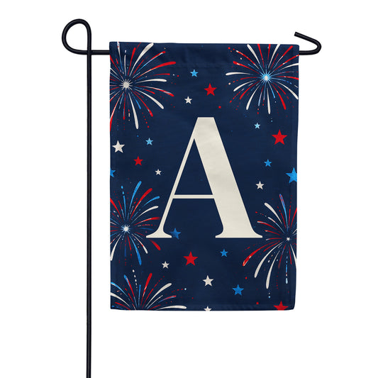 America Forever Patriotic Fireworks Monogram Garden Flag