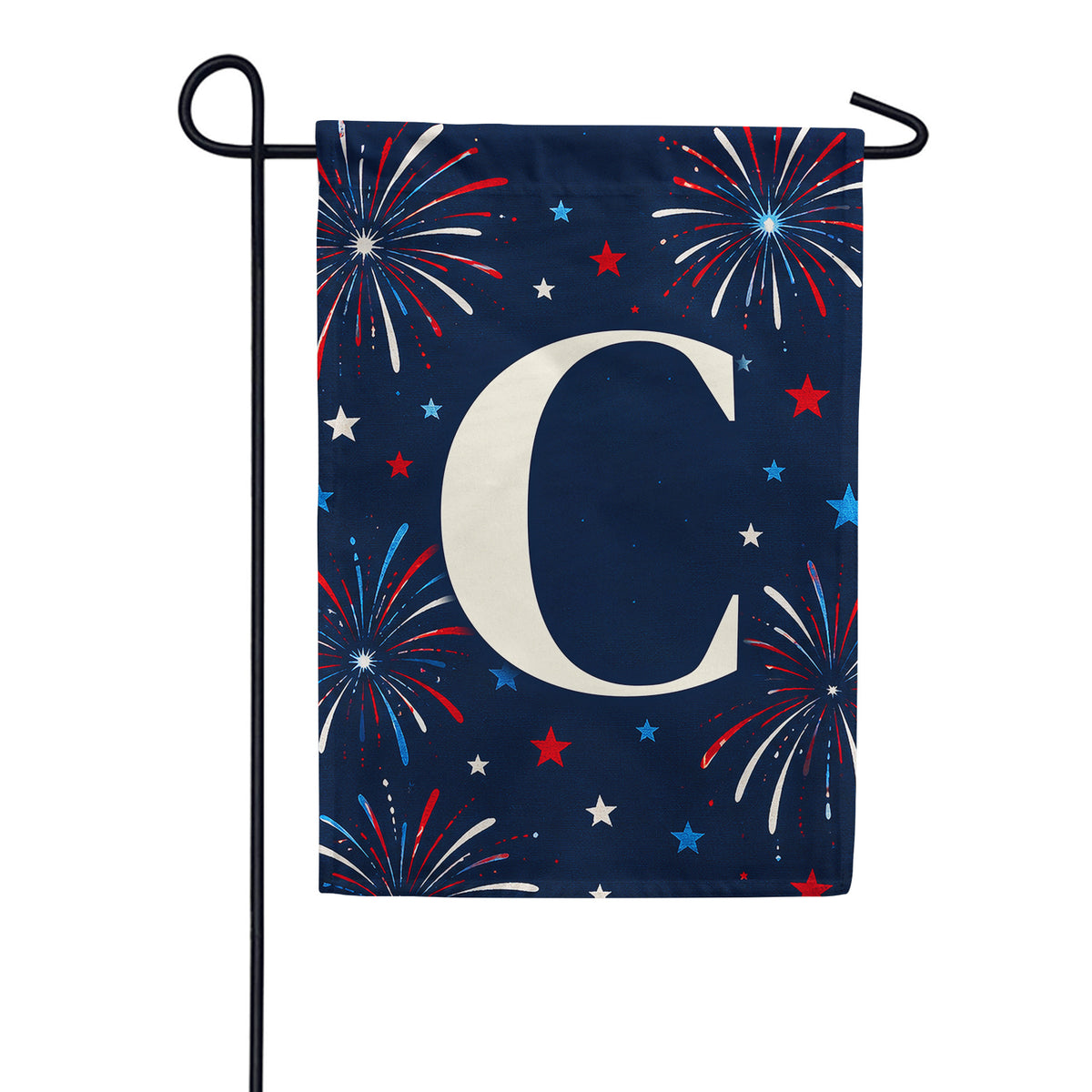 America Forever Patriotic Fireworks Monogram Garden Flag
