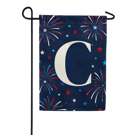 America Forever Patriotic Fireworks Monogram Garden Flag