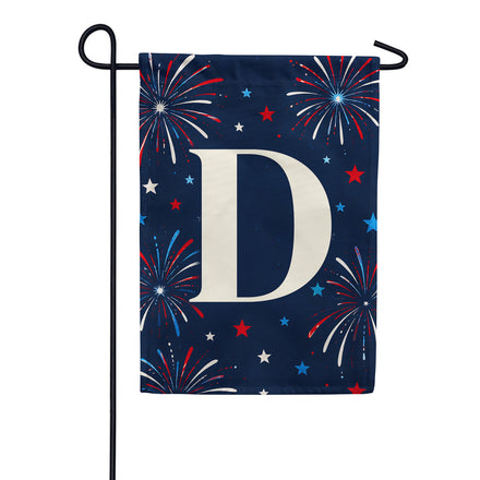 America Forever Patriotic Fireworks Monogram Garden Flag