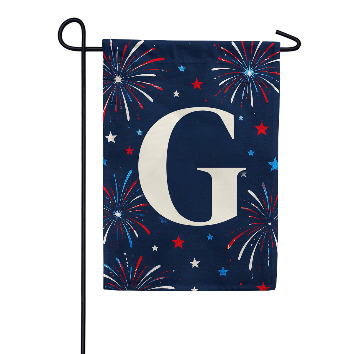 America Forever Patriotic Fireworks Monogram Garden Flag