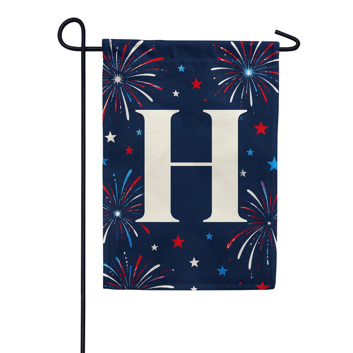America Forever Patriotic Fireworks Monogram Garden Flag