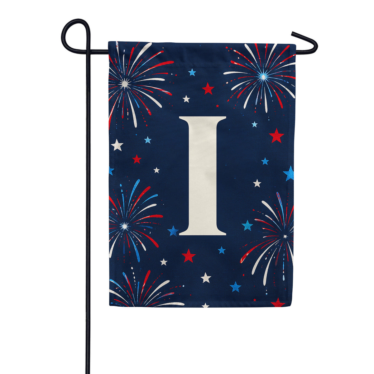 America Forever Patriotic Fireworks Monogram Garden Flag