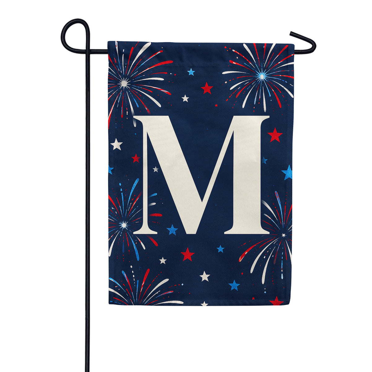America Forever Patriotic Fireworks Monogram Garden Flag