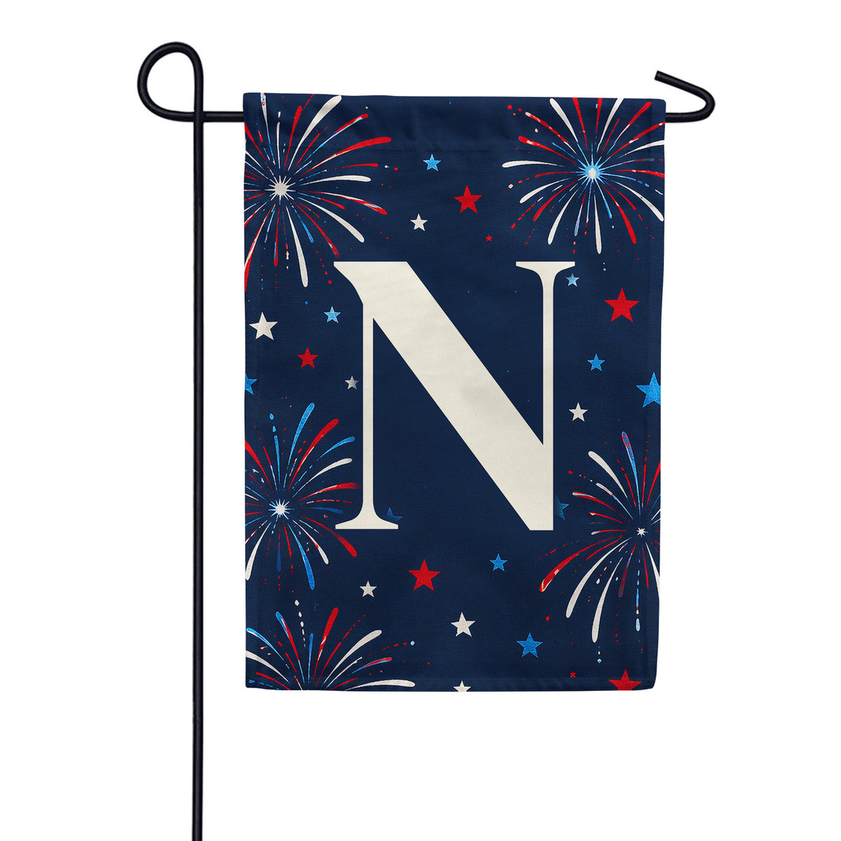 America Forever Patriotic Fireworks Monogram Garden Flag