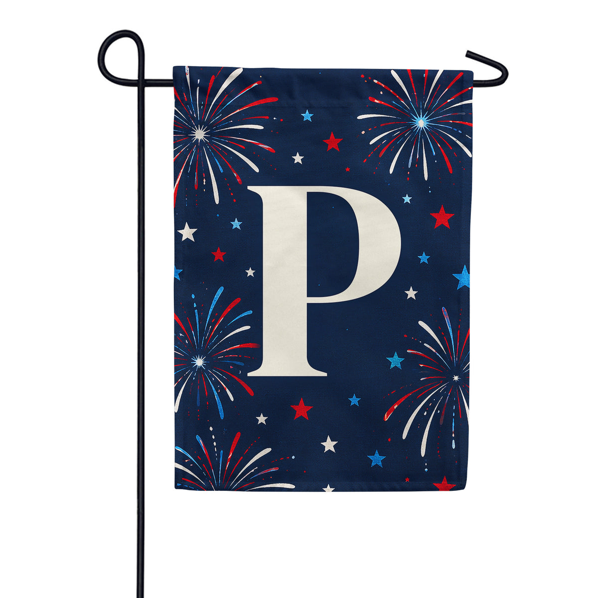 America Forever Patriotic Fireworks Monogram Garden Flag