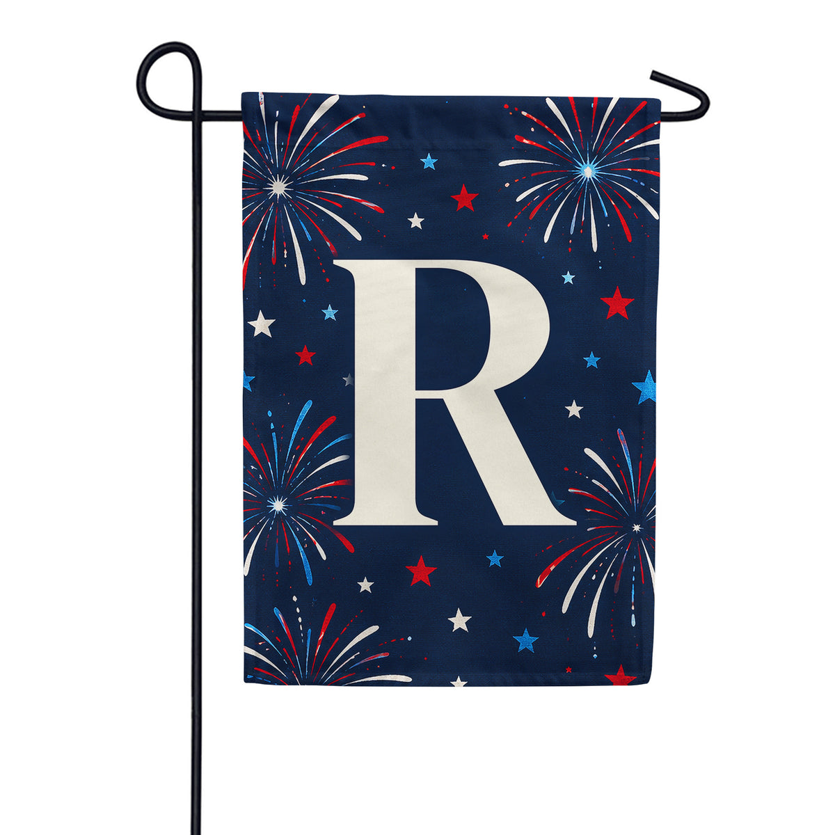 America Forever Patriotic Fireworks Monogram Garden Flag