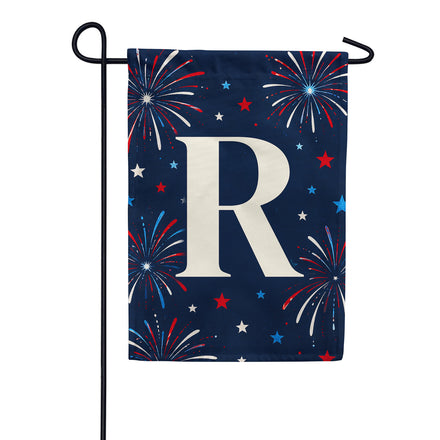 America Forever Patriotic Fireworks Monogram Garden Flag