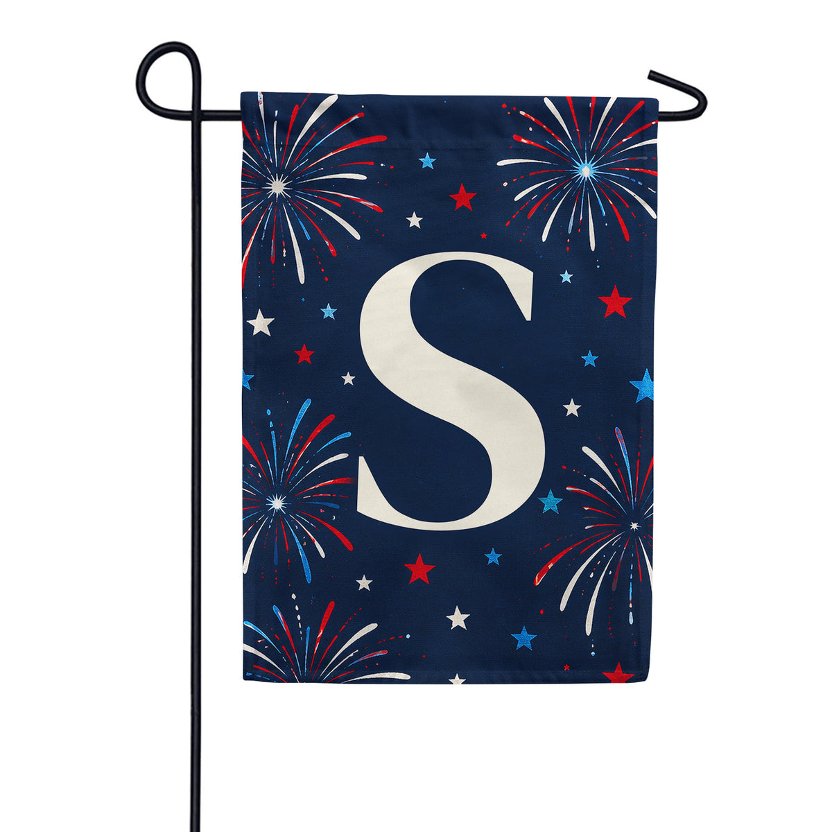 America Forever Patriotic Fireworks Monogram Garden Flag