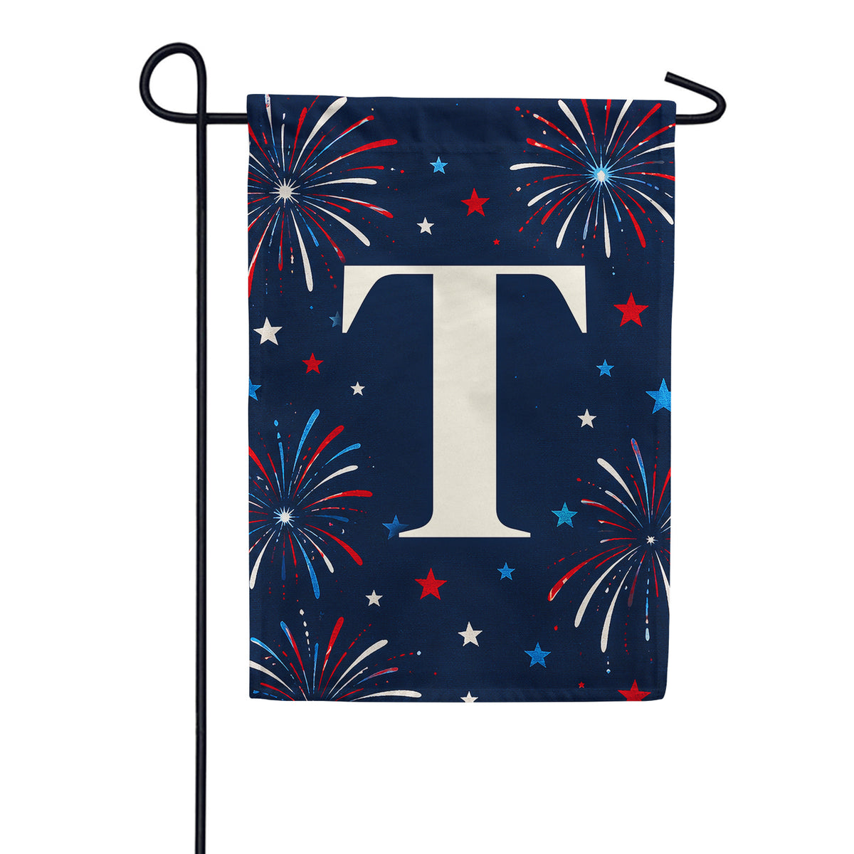America Forever Patriotic Fireworks Monogram Garden Flag