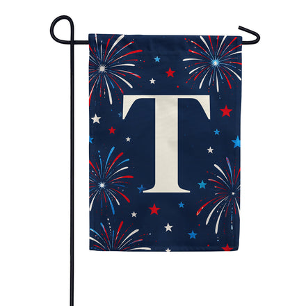 America Forever Patriotic Fireworks Monogram Garden Flag