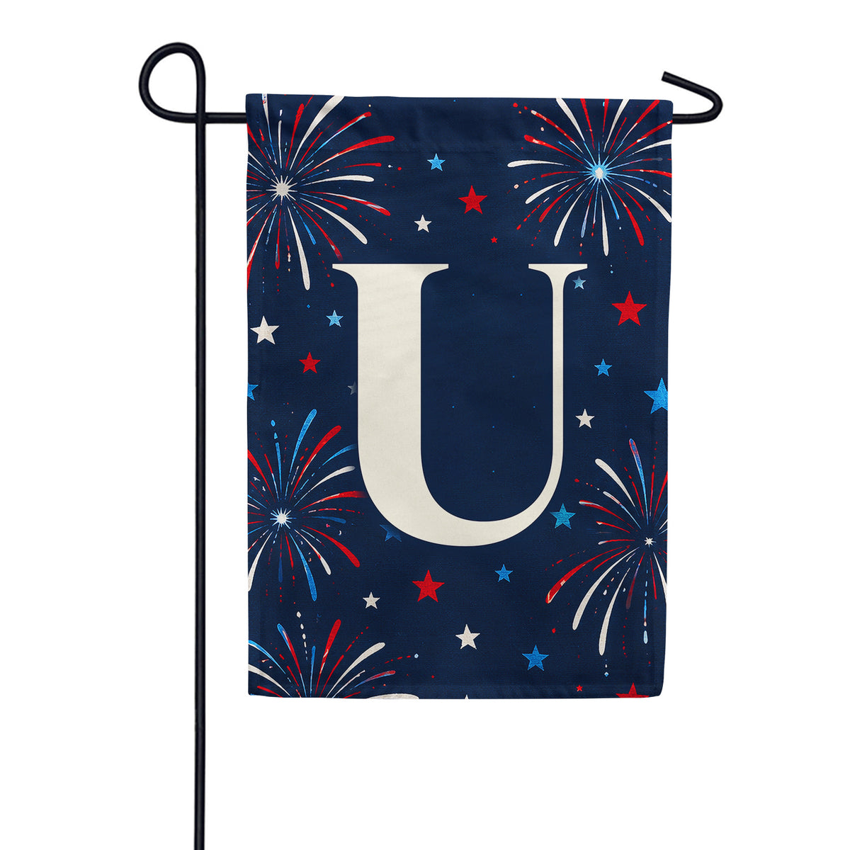 America Forever Patriotic Fireworks Monogram Garden Flag