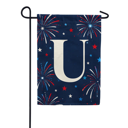 America Forever Patriotic Fireworks Monogram Garden Flag