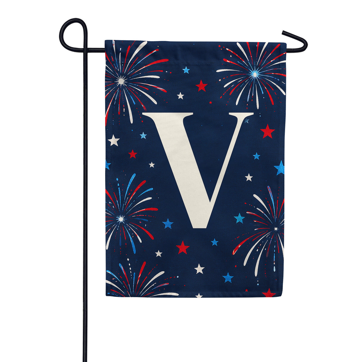 America Forever Patriotic Fireworks Monogram Garden Flag