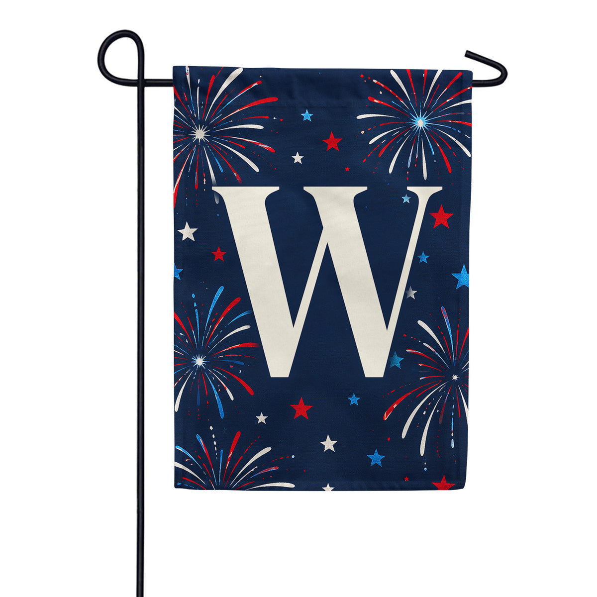 America Forever Patriotic Fireworks Monogram Garden Flag