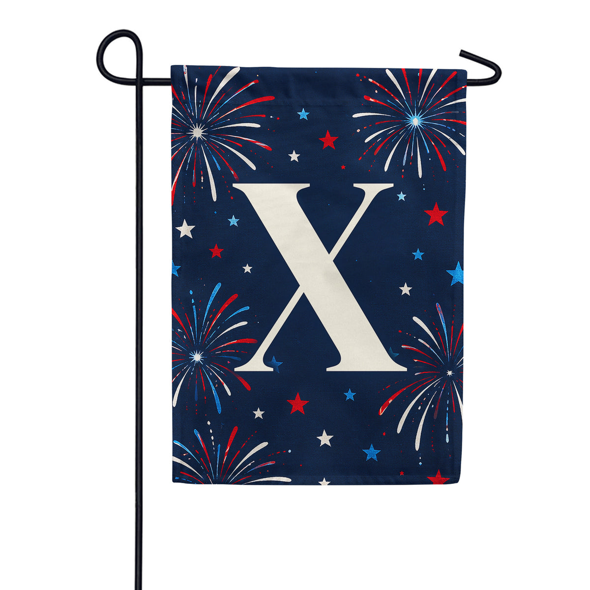 America Forever Patriotic Fireworks Monogram Garden Flag